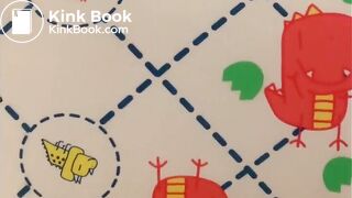 walking across the campus with a shit in her diaper