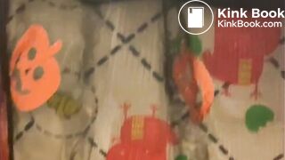 walking across the campus with a shit in her diaper