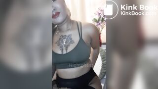 Hot ebony toilet time