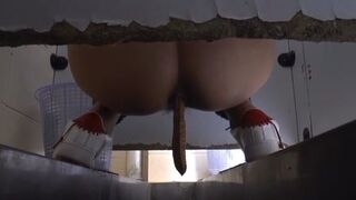 Female Student pooping on cam in China toilet
