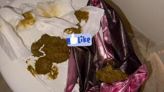 Heavily soiling herself