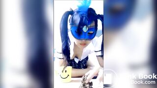 hungry girl devouring her poop