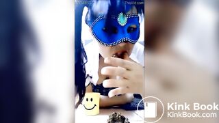 hungry girl devouring her poop