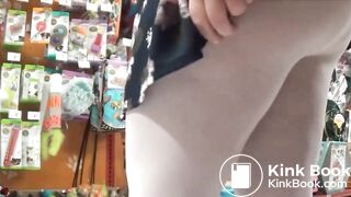 BBW shit in pantyhose at supermarket