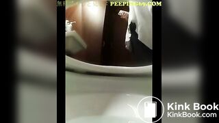Japanese girl takes a shit on public bathroom