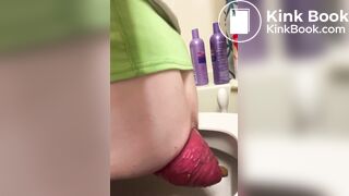 Woman with Huge Prolapse Pooping