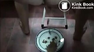 Woman diarrhea all over plate