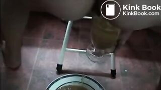 Woman diarrhea all over plate