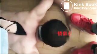 another femdom chinese scat - cuckold serving fully