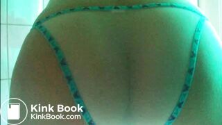 Girl pooping her see through panties