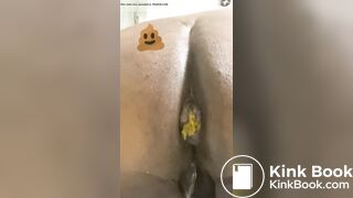 Close up creamy shitting ebony