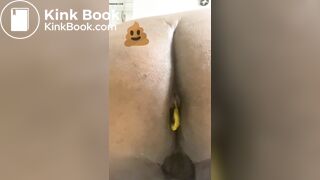 Close up creamy shitting ebony