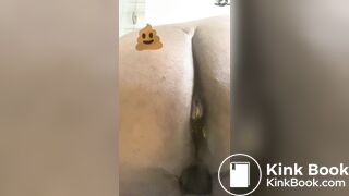 Close up creamy shitting ebony