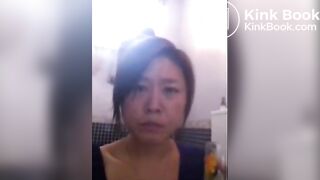 Chinese girl smears and eats her shit