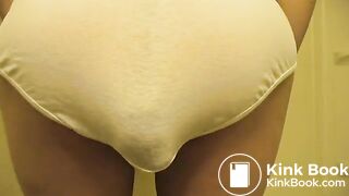 Panty Pooping - Big poop in white panties