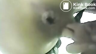 japanese woman fingering her pussy to help her poop