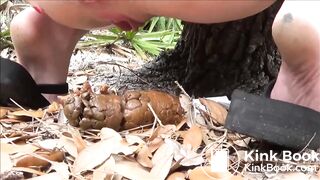 her neat ass poоped a giant maggot in the forest