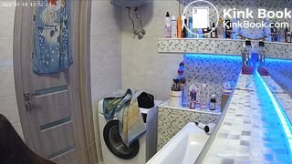 Woman pooping in Toilet 106