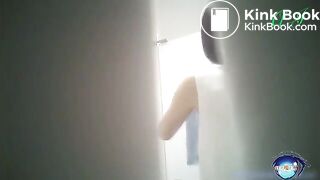 Beautiful student girl pooping