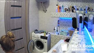 Woman pooping in Toilet 104