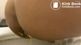 Ebony shoots liquid shit