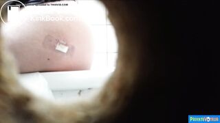 Woman Having Diarrhea in Public Restroom Voyeur