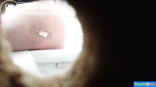 Woman Having Diarrhea in Public Restroom Voyeur