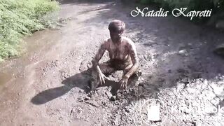 Kat dived into cow shit