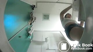 cute girl dropping logs in the toilet and sink