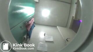 cute girl dropping logs in the toilet and sink
