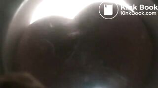 cute girl dropping logs in the toilet and sink