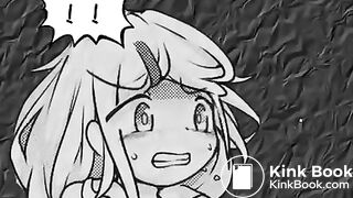 Girl shitting outside animation