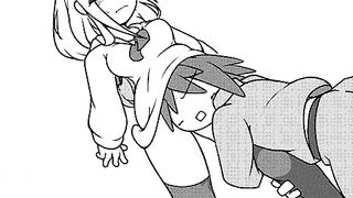 Girl shitting outside animation