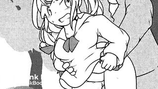 Girl shitting outside animation