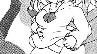 Girl shitting outside animation