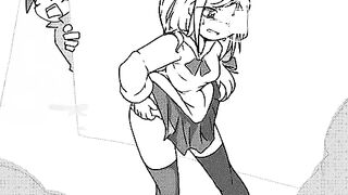 Girl shitting outside animation