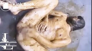 Toilet girl covered with shit