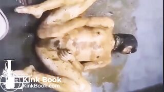 Toilet girl covered with shit