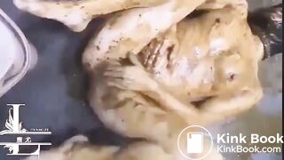 Toilet girl covered with shit