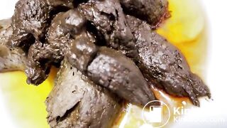 Blonde piss, shit, grool and masturbate