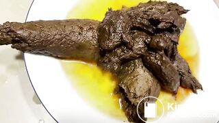 Blonde piss, shit, grool and masturbate