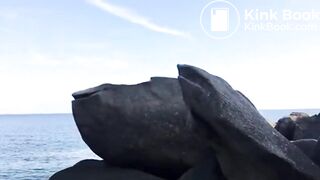 she got an orgasm on the beach and left her shit there