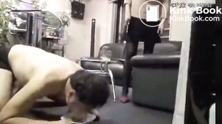 Slave eat shit from plate