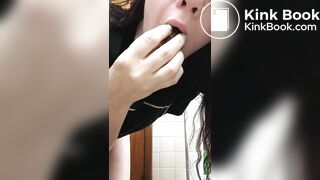 Teen playing with shit
