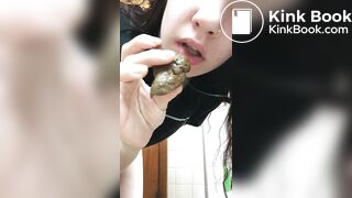 Teen playing with shit