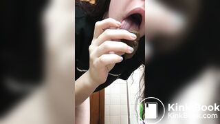 Teen playing with shit