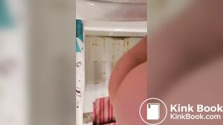 Beautiful Woman shits in toilet and smears between tits