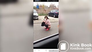 Crazy girl Shits in road