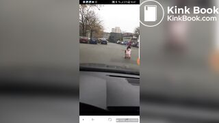Crazy girl Shits in road
