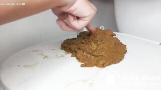 Soft shit on toilet lid